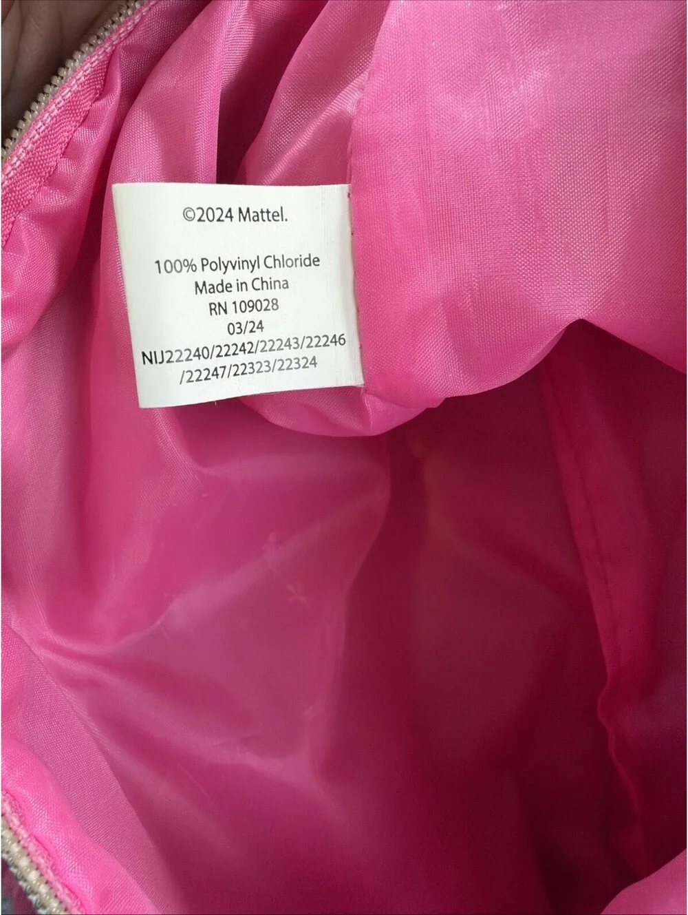 Barbie Soft Plush Cosmetics Bag Hot Pink Script Logo